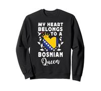 Bosnian Queen Bosnian Wife Girlfriend Bosnia Flag Sudadera
