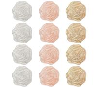 BOSOIRSOU - 12 posavasos de flores huecas de PVC, protección para bebidas, posavasos elegantes para mesa, decoración para decoración del hogar, festival