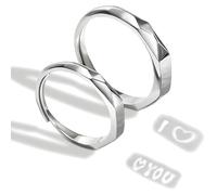 BOSONS Anillo de proyección Secreta I Love You, Anillo de Pareja con proyección de luz Ajustable S925, Anillos románticos Hechos a Mano a Juego en Plata esterlina, Regalo para Pareja