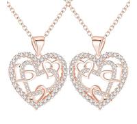 BOSONS Collar de corazones entrelazados para mujer, regalo de joyería de la amistad para mejores amigas (2*Oro)