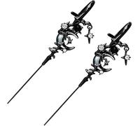 BOSONS MYTH OF THE MOON - Pendientes de gancho para la oreja, diseño de estrella y luna (1 par, color negro)