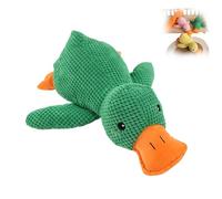 BOSONS The Mellow Dog Calming Duck Dog Toy, 2024 New Stuffed Duck Dog Toy, Cutated Calming Pillow for Dogs, Cute No Stuffing Duck with Soft Squeaker, Dog Stuffed Animals Chew Toy (Green)