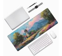 Bosque Alfombrilla Ratón 600x300x3mm Montaña Alfombrilla Ratón, Grande Tapete Escritorio Base Goma Impermeable Antideslizante, Precisión y Velocidad Sujeción Estable para PC, Oficina Decor 0E-779
