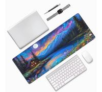 Bosque Alfombrilla Ratón 800x400x3mm Flor Alfombrilla Ratón,Grande Tapete Escritorio con Base de Goma Impermeable y Antideslizante,Precisión y Velocidad Sujeción Estable para PC,Oficina Decor 0E-770