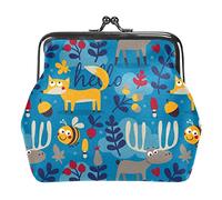 Bosque Animal Reno Zorro Abeja Monedero Monedero Bolsa Bolsa de Cambio Regalos para Mujeres Niños Niñas Titular de la Llave