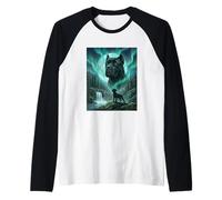 Bosque canino Cane Corso Aurora Borealis Northern Lights Camiseta Manga Raglan