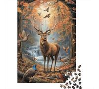 Bosque Ciervo otoño 1000 Pieza Stock De Cartas Premium Rompecabezas Conjunto Desafío Juego Educativo Regalo Idea De Regalo Decoración 52x38cm/1000pcs