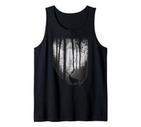 Bosque Claroscuro En La Noche con Una Hermosa Luna De Alces Camiseta sin Mangas