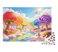 Bosque de Caramelos Puzzle de 1000 Piezas Papel para Adultos Escenario de Cuentos Juego de Puzzle 1000 Piezas Relajante Decorativo Regalo 38x26cm/1000pcs