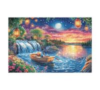 Bosque de Cascada en Galaxia Puzzle 1000 Piezas Obra De Arte Premium Rompecabezas Familiar para Adultos Aliviar Estrés Decoración Hogar Moderno 1000 PCS