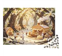 Bosque de Cuento Panadería Puzzle de 1000 Piezas Puzzle para Adultos Papel Escena de Cabaña Mágica Relajante Decoración Familiar Regalo 38x26cm/1000pcs