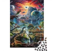 Bosque de Dinosaurios Prehistóricos Puzzle de 1000 Piezas Juego de Puzzle 1000 Piezas Papel Puzzle para Adultos Paisaje Relajación Decoración Regalo 70x50cm/1000pcs