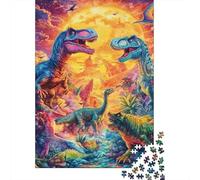 Bosque de Dinosaurios Prehistóricos Puzzle de 1000 Piezas Juego de Puzzle 1000 Piezas Papel Puzzle para Adultos Puzzle para Toda la Familia Naturaleza Colorida Relajación Regalo 38x26cm/1000pcs