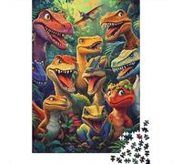 Bosque de Dinosaurios Puzzle de 1000 Piezas Papel para Adultos Escena Jurásica Prehistórica Relajación Familia Decoración Hogar Regalo 52x38cm/1000pcs
