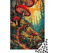 Bosque de Hongos Colores Fantásticos Puzzle de 1000 Piezas Papel para Adultos Relajación Hogar 52x38cm/1000pcs