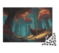 Bosque de Hongos Fantasía Puzzle de 1000 Piezas Papel Puzzle para Adultos Naufragio Relajante Decoración Regalo Hogar 38x26cm/1000pcs