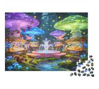 Bosque de Hongos Fantástico Puzzle de 1000 Piezas Papel para Adultos Estilo Luminoso Relajante Atención Familiar Decorativo Regalo 38x26cm/1000pcs