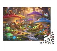 Bosque de Hongos Fantásticos Puzzle de 1000 Piezas Juego de Puzzle 1000 Piezas Papel para Adultos Bosque Encantado Relajante Familia Decoración Regalo 70x50cm/1000pcs