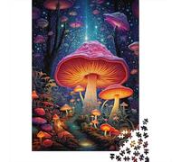 Bosque de Hongos Fantásticos Puzzle de 1000 Piezas Papel para Adultos Hongos Brillantes Puzzle para Toda la Familia Relajación Regalo 38x26cm/1000pcs