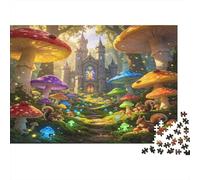 Bosque de Hongos Fantásticos Puzzle de 1000 Piezas Papel Puzzle para Adultos Castillo Encantado Entretenimiento Decoración Familiar Regalo Foco 52x38cm/1000pcs