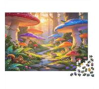 Bosque de Hongos Fantásticos Puzzle de 1000 Piezas Papel Puzzle para Adultos Escena de Bosque Relajación Decoración Hogar Regalo 52x38cm/1000pcs
