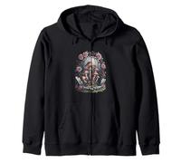 Bosque de hongos Goblincore místico - Escena gótica del crepúsculo Sudadera con Capucha
