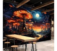 Bosque De Hongos Papel Pintado 400 x 280 CM, 3D Mundo De Cuentos De Hadas Dormitorio Mate Fotomurales Pared, Impermeable Murales Papel Tapiz, No Tejido Sala de Estar Papel Tapiz Grande