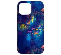 Bosque de hongos trippy con estética de brillo vívido Carcasa para iPhone 16 Pro Max