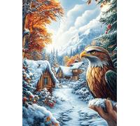 Bosque de Invierno con águila Puzzle 1000 Piezas Juguete Educativo Familiar Paisaje de Cuento de Hadas en Caricatura Rompecabezas 3D para Hombres Y Mujeres Construir Maquetas Desafío Intelectual 1000