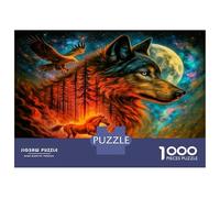Bosque de la Luna del Lobo 1000 Piezas Puzzle Premium Espíritu canino mítico Puzzle para Adultos, Cartón Extra Grueso - Antiestrés Y Viajes, Adultos Y Niños 12+ 70x50cm/1000pcs