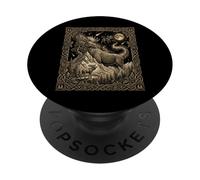 Bosque de montaña de constelación de tótem de Alce Celestial PopSockets PopGrip Adhesivo