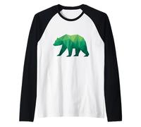 Bosque de Osos de bajo poliéster Camiseta Manga Raglan