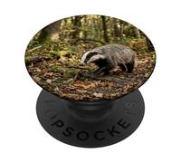 Bosque de tejón, Vida Silvestre, Camino del Bosque, diseño de Escena Animal PopSockets PopGrip Adhesivo