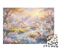 Bosque de Unicornios Fantasía Puzzle de 1000 Piezas Puzzle para Adultos Escena de Cuento Papel Relajación Familiar Decoración 38x26cm/1000pcs