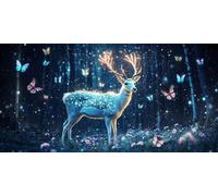 bosque Diamond Painting Adultos Niños, 5D Diamond Painting Grande 70x140cm, Punto de Cruz Diamante Art Crafts ciervo Patrón, Manualidades Adultos Embroidery Kit, Decoracion Navidad Hogar Regalos J-325