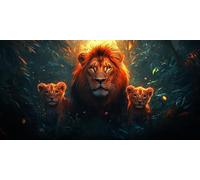 Bosque Diamond Painting LeóN Diamond Painting Niños DIY Kit Punto de Cruz 5D Bordado Manualidades Adultos Pintura Diamante Adultos Mosaico Cuadro Diamantes, para Pared Home Decoration 40x80cm F - 290