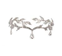 Bosque Elfo Corona, Tocado Elfico, Novia de Boda Diademe Mujer, Moda Verde Cristal Corona, Accesorios Elfo, Cosplay