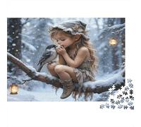 Bosque Encantado Rompecabezas de 1000 Piezas de Papel para Adultos Desafío Cerebral Puzzle Niña del Bosque Decoración y Regalo 70x50cm/1000pcs