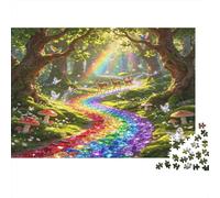 Bosque Encantado Sendero Arcoíris Puzzle de 1000 Piezas Cartón Puzzle para Adultos Relajación Familiar Decoración Regalo 38x26cm/1000pcs