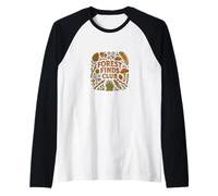 Bosque Encuentra Club Ilustración Senderismo Obra De Arte Camiseta Manga Raglan