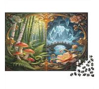 Bosque Fantasía Paisaje Puzzle de 1000 Piezas Material Papel Puzzle para Adultos Montaña Helada Mágica Relajación Decoración Hogar 52x38cm/1000pcs