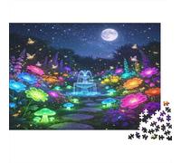 Bosque Fantástico Hongo Luminoso Puzzle de 1000 Piezas Papel Puzzle para Adultos Jardín Nocturno Relajación Decoración Familia Regalo 70x50cm/1000pcs