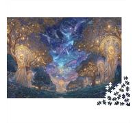 Bosque Fantástico Luminoso Puzzle de 1000 Piezas Papel Puzzle para Adultos Estilo Artístico Nocturno Relajante Decoración Hogar 38x26cm/1000pcs