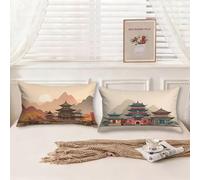 Bosque Funda Cojin 50x70 Cojines Exterior Impermeable Juego de 2 Cojines Otoño Patrón Diseño Lino Doble Cara Impresión con Cremallera Invisible para Sofá Decoración Hogar Decor, Regalo Mujer, Model112