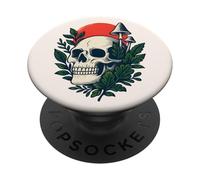 Bosque gótico botánico Cottagecore, Calavera gótica, Hongo, Luna PopSockets PopGrip Adhesivo