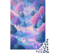 Bosque Invernal Fantasía Puzzle de 1000 Piezas Papel Puzzle para Adultos Paisaje Nevado Juego de Puzzle 1000 Piezas Relajación 70x50cm/1000pcs