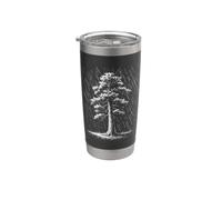 Bosque Lluvioso Árbol Naturaleza Senderismo Rutas Vintage Vaso térmico de acero inoxidable de doble pared