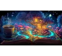 Bosque Mágico Puzzles Imposible,desafío para Adultos Entretenimiento Creativo 1000 Piezas Obra de Arte de Juego de para Adultos y Niños a Partir de 12 Años 38x52cm/1000pcs