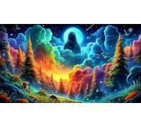 Bosque Mágico Puzzles Imposible,desafío para Adultos Entretenimiento Creativo 1000 Piezas Obra de Arte de Juego de para Adultos y Niños Mayores de 12 años 38x52cm/1000pcs