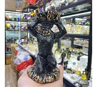 Bosque masculino Dios creativo Estatua de resina Artesanía Bola de cristal Base Decoración del Hogar Adornos de Sala de Estar Accesorios de Oración, Negro Oro